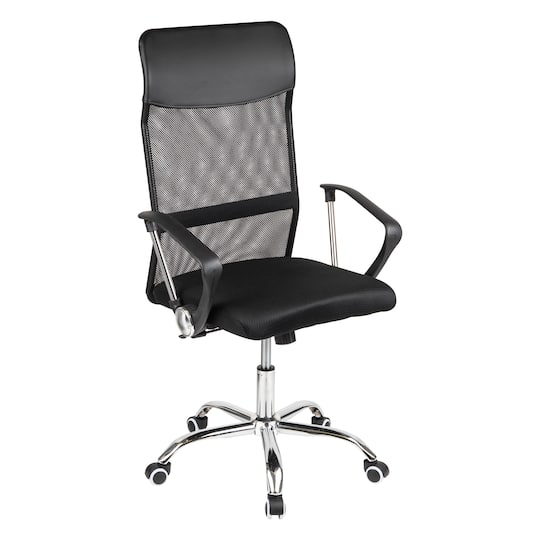 Mind Reader Office Chair with Wheels, Height Adjustable, Desk Chair, Office, 25.5"L x 21"W x 42.5-47"H, Black